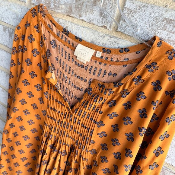 Vanessa Virginia "Madhia" 3/4 Sleeve V-Neck Peasant Geo Blouse Women's Size 12. - Picture 5 of 8